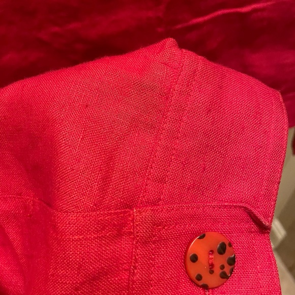 Red Linen Jacket.  Very high quality linen  fabric. - Picture 4 of 5